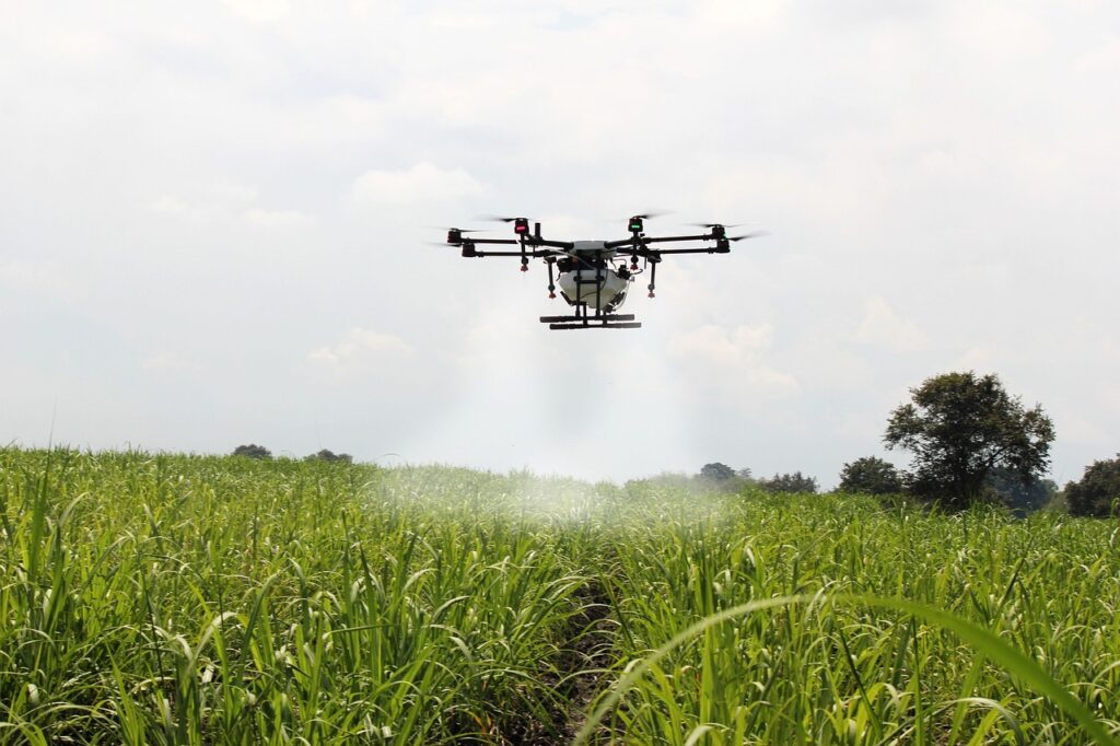 Drone crop spraying